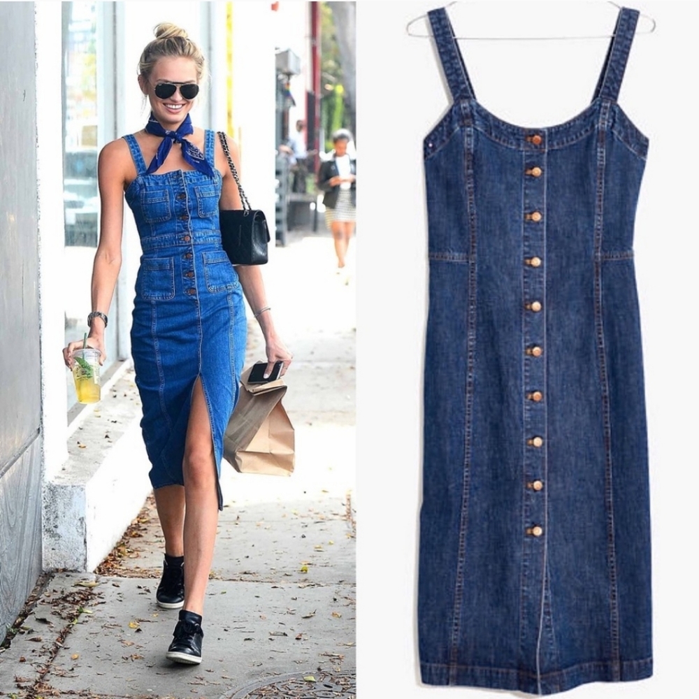 Madewell Button Down Denim Dress Sz 2